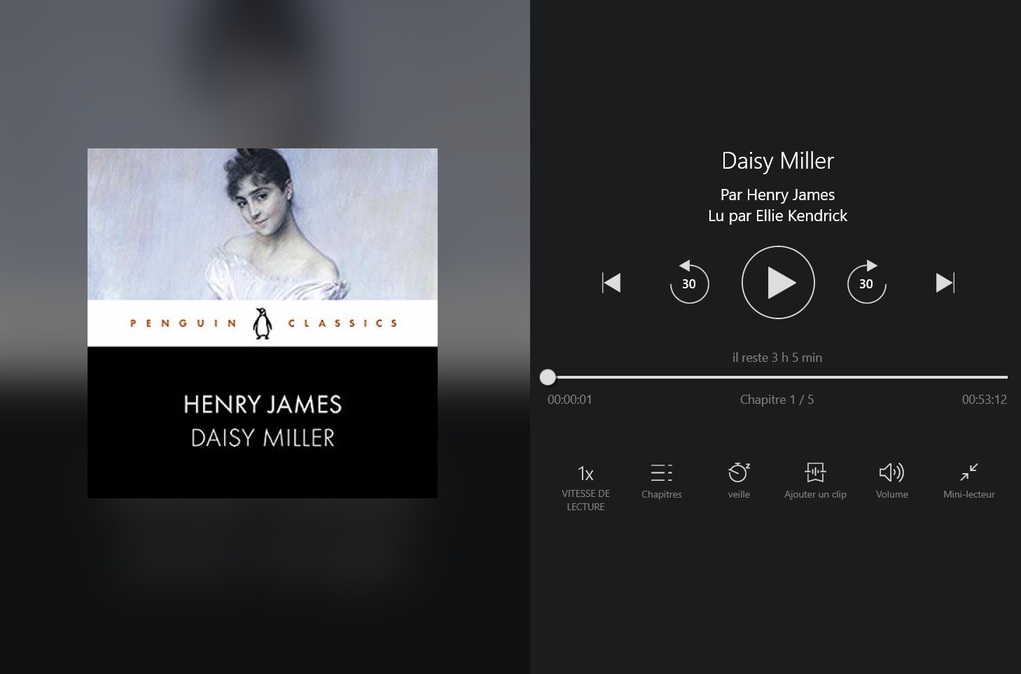 Audiobook: Ellie Kendrick reads Daisy Miller by Henry James. Penguin Audio, 3 hours
